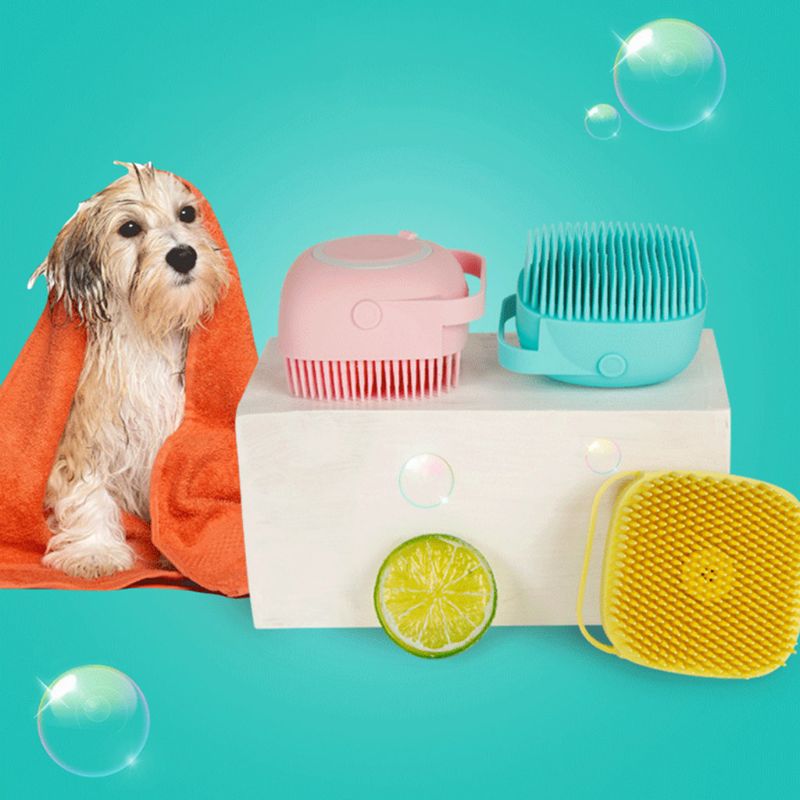 🐾 Spazzola da Bagno con Dispenser Shampoo per Cani e Gatti