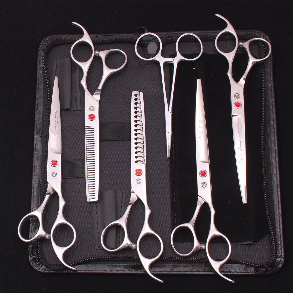 Set Professionale Toelettatura Purple Dragon – Forbici in Acciaio Inox Pink Edition