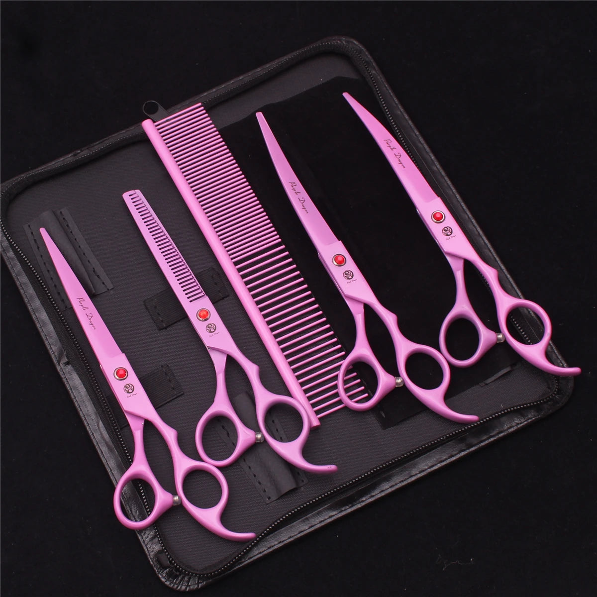 Set Professionale Toelettatura Purple Dragon – Forbici in Acciaio Inox Pink Edition