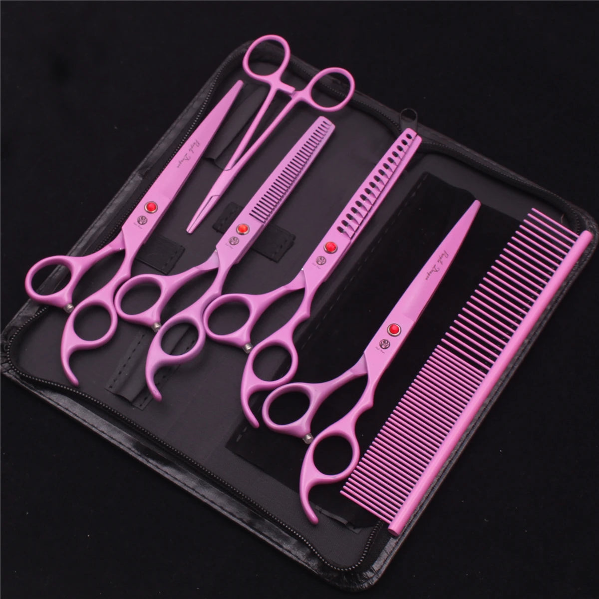 Set Professionale Toelettatura Purple Dragon – Forbici in Acciaio Inox Pink Edition