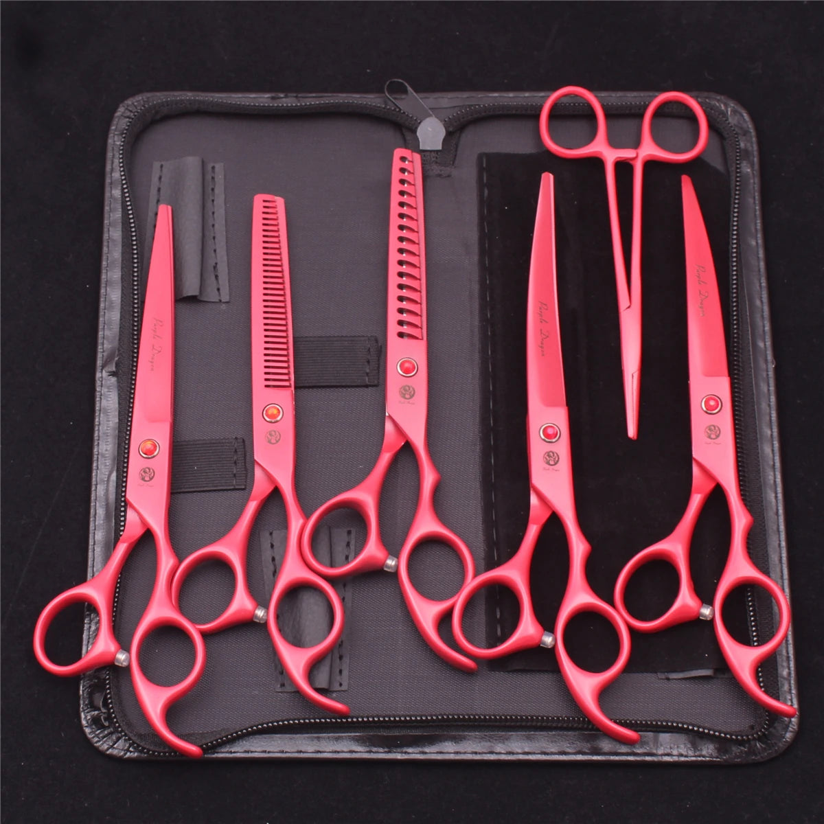 Set Professionale Toelettatura Purple Dragon – Forbici in Acciaio Inox Pink Edition