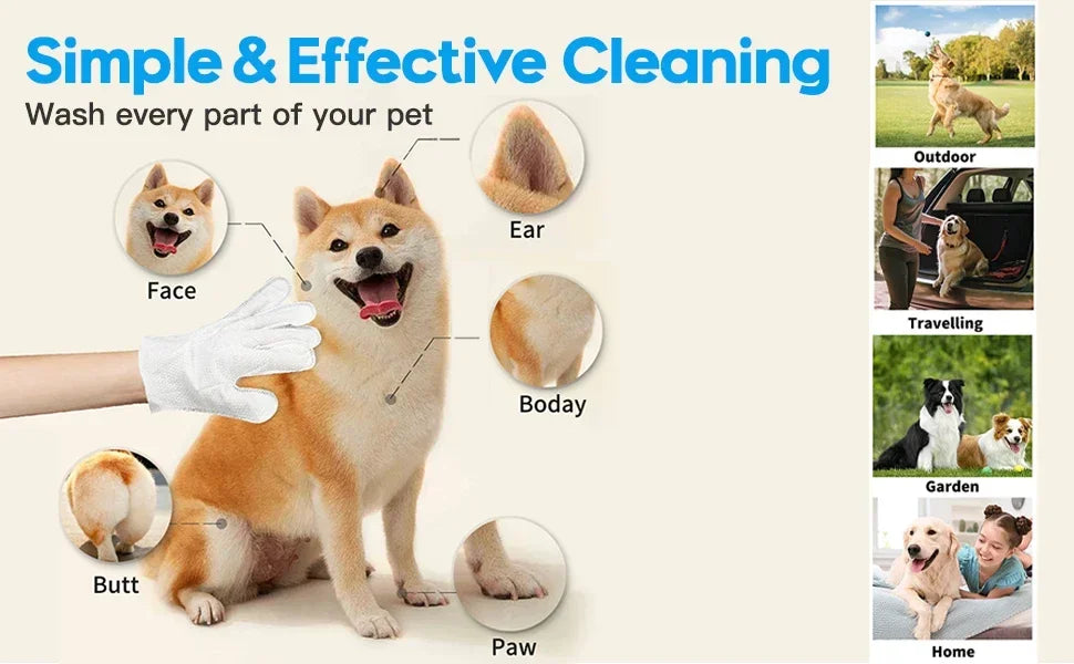 🧤 Guanti Salviettati per l’Igiene di Cani e Gatti