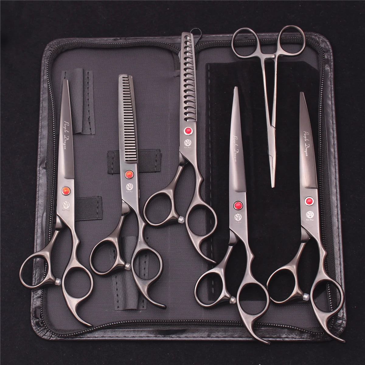 Set Professionale Toelettatura Purple Dragon – Forbici in Acciaio Inox Pink Edition