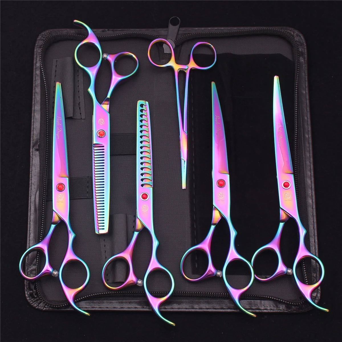 Set Professionale Toelettatura Purple Dragon – Forbici in Acciaio Inox Pink Edition