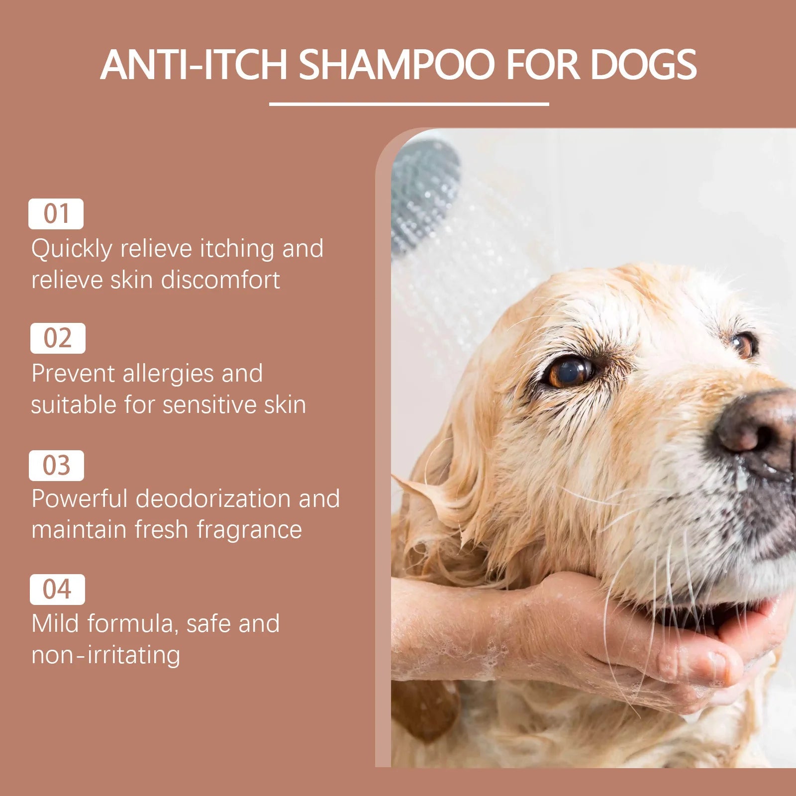 Shampoo e Balsamo 2-in-1 per Cani – Formula Idratante per Pelli Sensibili e Anti-Prurito (250ml)